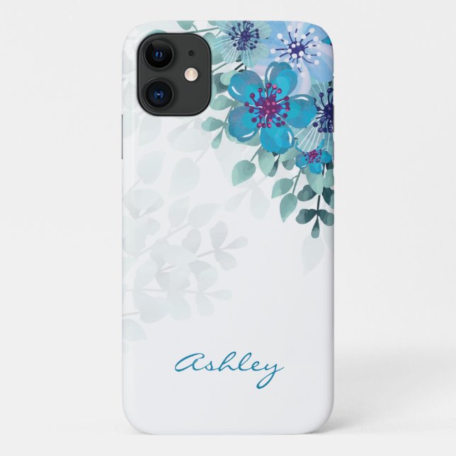 Coques Case-Mate iPhone Fleurs D'Aquarelle Et Feuilles (Dos)