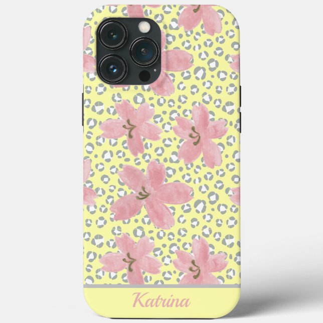 Coques Case-Mate iPhone Fleurs d'aquarelle et Poster de animal modernes (Verso)