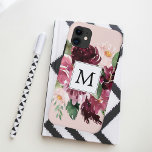 Case-Mate iPhone Case Fleurs d'aquarelle modernes Monogrammes<br><div class="desc">Fleurs d'aquarelle modernes Monogrammes</div>