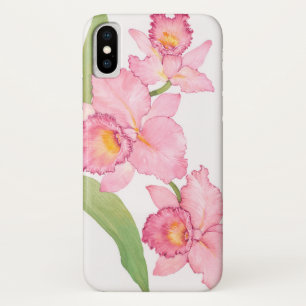 Coque iPhone X Fleurs d'aquarelle rose exotique