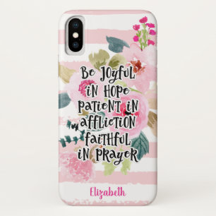 Case-Mate iPhone Case Fleurs d'aquarelle rose pâle Bible chrétien Vers