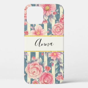 Case-Mate iPhone Case Fleurs d'aquarelle rose sur bandes