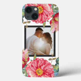 Case-Mate iPhone Case Fleurs d'aquarelle rouge Pavot Photo personnalisée