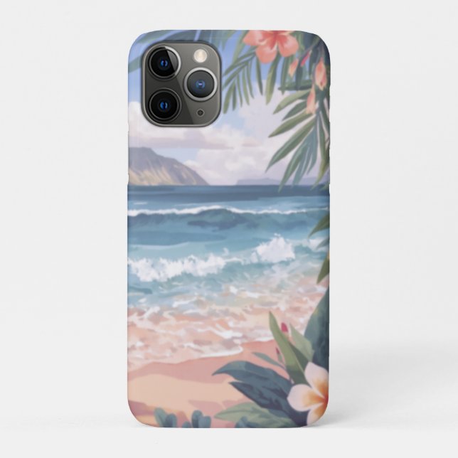 Coques Case-Mate iPhone Fleurs d'art de plage Hawaï (Dos)