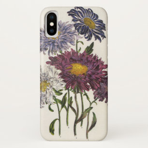 Coque iPhone X Fleurs d'Aster Violettes Florales Vintage