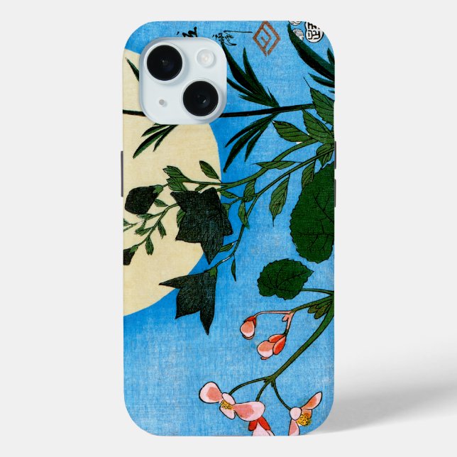 Coques Case-Mate iPhone Fleurs d'automne devant la Pleine lune (Verso)