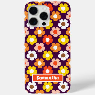 Coque Case-Mate iPhone Fleurs d'automne rétro Motif pourpre