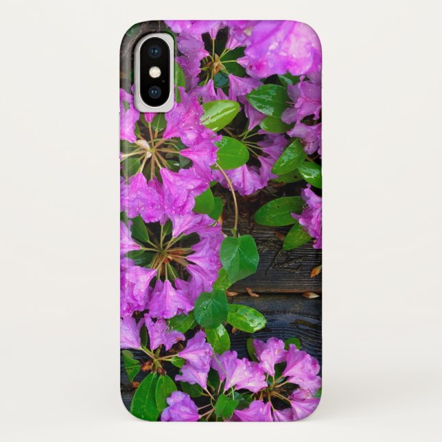 Coques Case-Mate iPhone Fleurs d'Azaleas roses, jardin rustique (Dos)