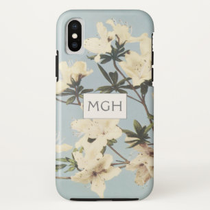 Case-Mate iPhone Case Fleurs d'azalée de crême blanche vintage Monogramm
