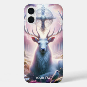 Coque Pour iPhone 16 Plus Fleurs de cerfs rois mignonnes Imaginaires