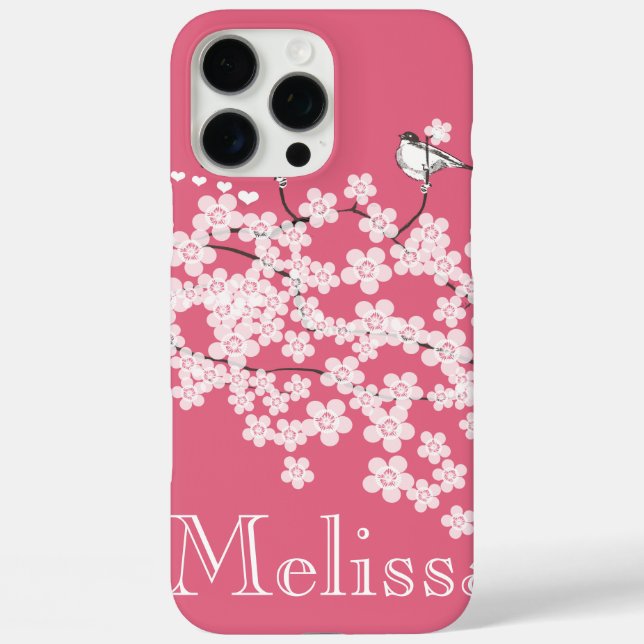 Coques Case-Mate iPhone Fleurs de cerises personnalisées (Verso)