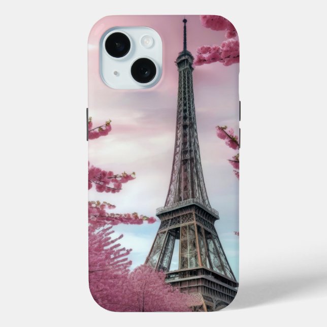 Coques Case-Mate iPhone Fleurs de cerisier et serviette Eiffel (Verso)