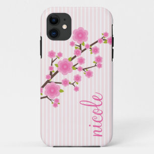 Coque Case-Mate iPhone Fleurs de cerisier roses Girly personnalisées