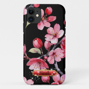 Case-Mate iPhone Case Fleurs de cerisier rouge rose chaud Arrière - plan