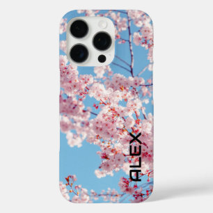 Coque iPhone 16 Pro Fleurs de cerisiers contre ciel bleu clair