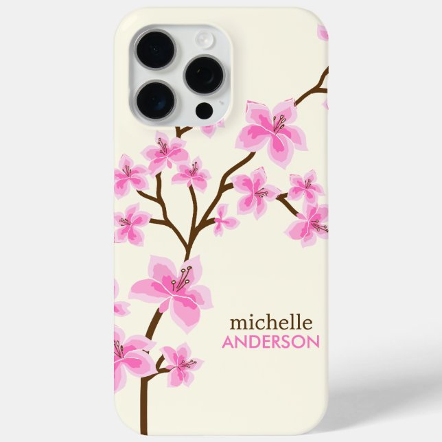 Coques Case-Mate iPhone Fleurs de cerisiers roses (Verso)