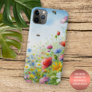 Case-Mate iPhone Case Fleurs de champs de printemps colorées Floral Aqua