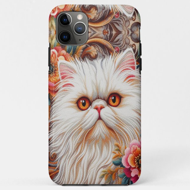 Coques Case-Mate iPhone Fleurs de chaton persan, Plaisir Floral Chat persa (Dos)