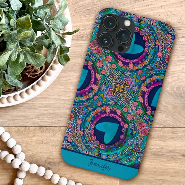 Coques Case-Mate iPhone Fleurs de coeur mignonnes Fille Fun Motif personna (Créateur téléchargé)