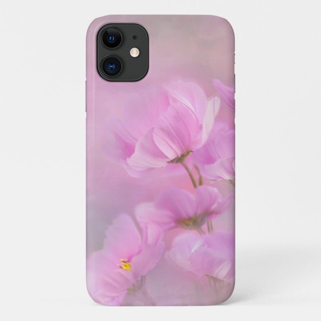 Coques Case-Mate iPhone Fleurs de Cosmos sauvages aquarelle rose (Dos)