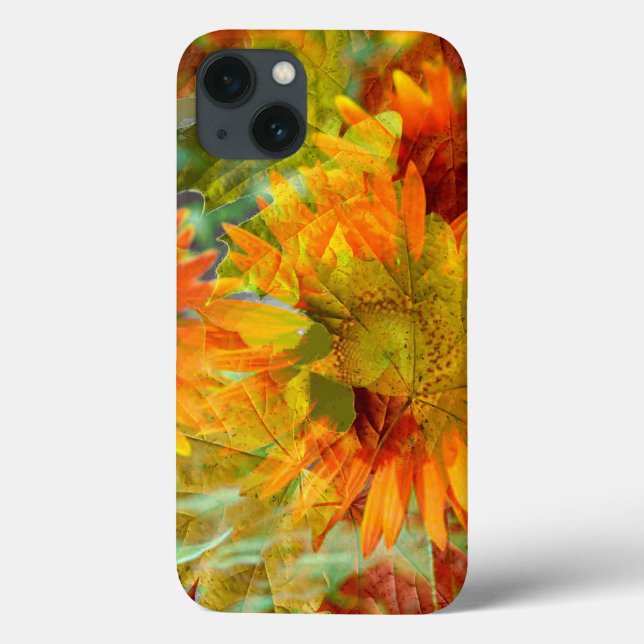 Coques Case-Mate iPhone Fleurs de couleur abstraite d'automne (Verso)