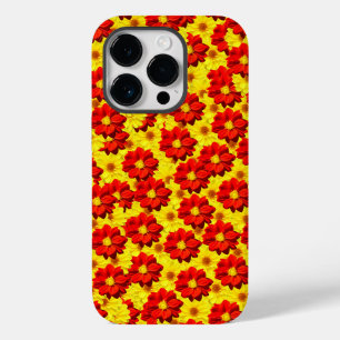 Coque Case-Mate iPhone Fleurs de dahlia rouges et jaunes