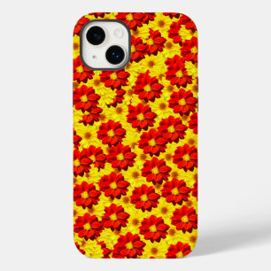 Coque Case-Mate iPhone Fleurs de dahlia rouges et jaunes