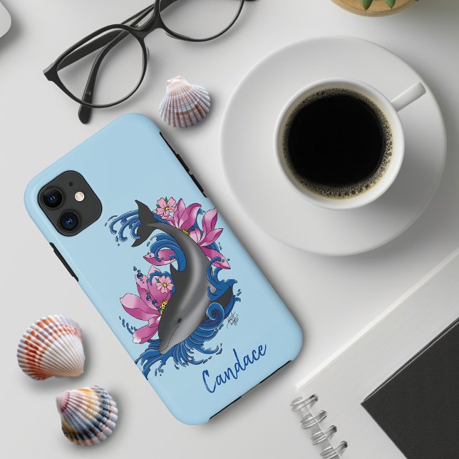 Coques Case-Mate iPhone Fleurs de dauphin Lotus Fleurs de cerisiers (Créateur téléchargé)