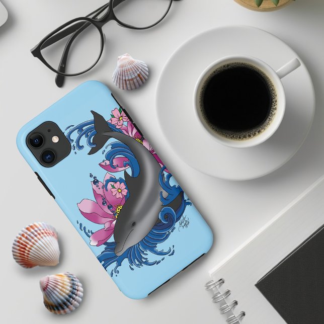 Coques Case-Mate iPhone Fleurs de dauphin Lotus Fleurs de cerisiers (Créateur téléchargé)