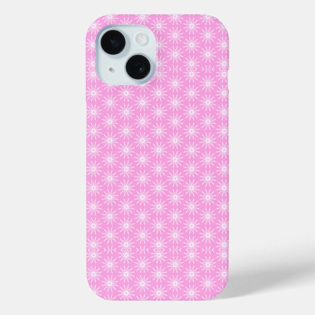 Coques Case-Mate iPhone Fleurs de démarrage blanches sur rose (Verso)