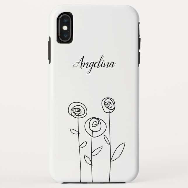 Coques Case-Mate iPhone Fleurs de dessin simples minimes (Dos)