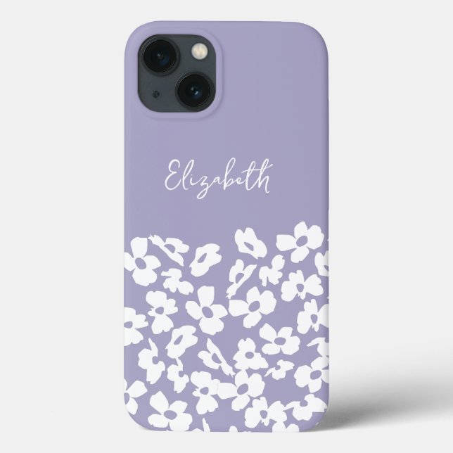 Coques Case-Mate iPhone Fleurs de Dogwood Retro Blanc Nom personnalisé (Verso)