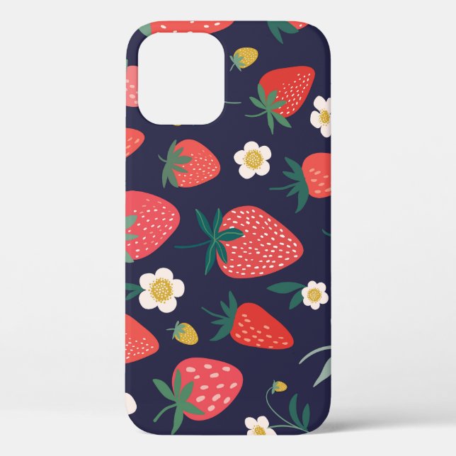 Coques Case-Mate iPhone Fleurs de fraises et fruits : Motif décoratif (Verso)