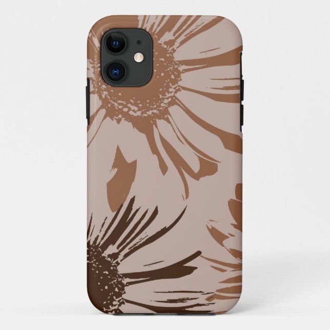 Coques Case-Mate iPhone Fleurs de Gerbera Brown Terre (Dos)