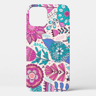 Case-Mate iPhone Case Fleurs de gribouillis botaniques, texture transpar