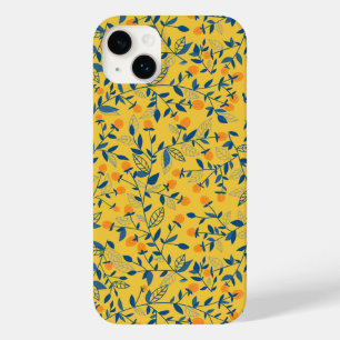Coque Case-Mate iPhone Fleurs de gribouillis en bleu et jaune