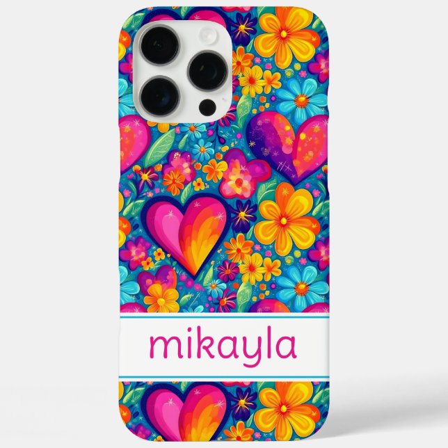 Coques Case-Mate iPhone Fleurs de Hippie Groovy Rétro Personnalisées (Verso)