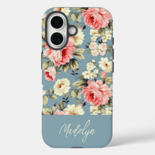 Coque Pour iPhone 16 Fleurs de jardin de cottage anglais personnalisées