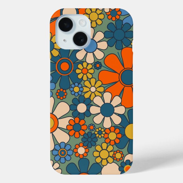 Coques Case-Mate iPhone Fleurs de Jardin Rétro Motif Floral (Verso)