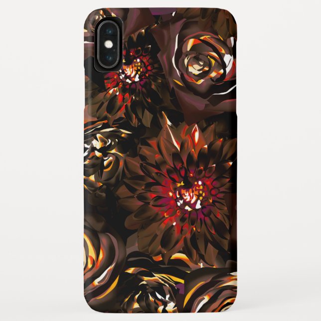 Coques Case-Mate iPhone Fleurs de l'automne lumineuses du jardin sombre (Dos)