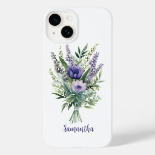 Coque Case-Mate iPhone Fleurs de lavande violettes personnalisées Eucalyp