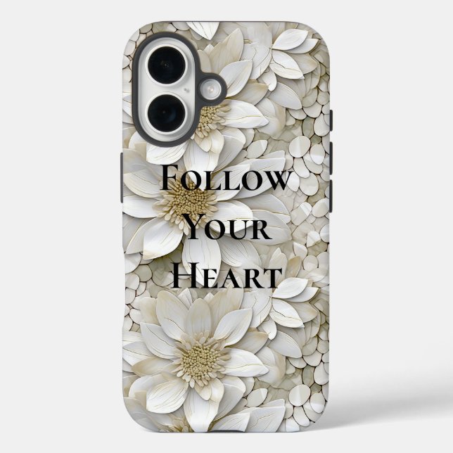 Coques Case-Mate iPhone Fleurs de Lotus Blanc Or (Verso)