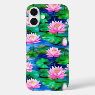 Coque Pour iPhone 16 Plus Fleurs de Lotus roses sur un étang