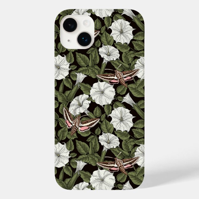 Coques Case-Mate iPhone Fleurs de lune et sphinx Mois (Verso)