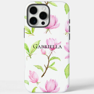 Coque iPhone 16 Pro Max Fleurs de Magnolia Rose
