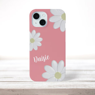 Coque Case-Mate iPhone Fleurs de marguerite blanche mignonne Saumon rose