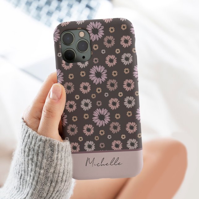 Coques Case-Mate iPhone Fleurs de marguerite rétro Personnalisées avec le  (Créateur téléchargé)
