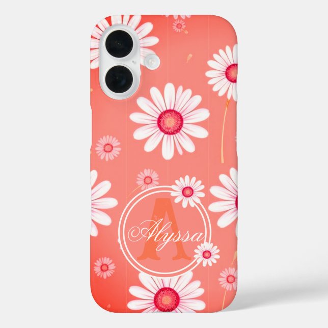 Coques Case-Mate iPhone Fleurs de marguerite rose : modèle floral minimali (Verso)
