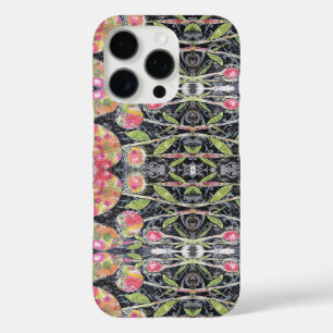 Coque iPhone 16 Pro Fleurs de médias mixtes Abstraites