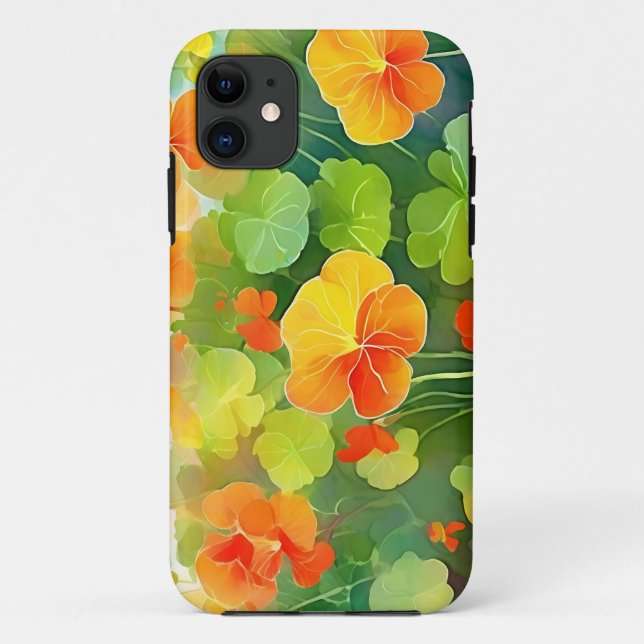Coques Case-Mate iPhone Fleurs de Nasturtium vibrantes (Dos)